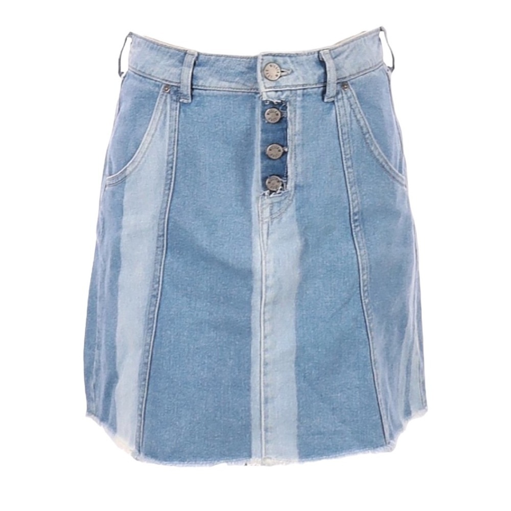 William Rast Aqua Streak Patchwork Jean Skirt NWT Size XS
